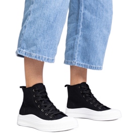 Svarta högplattformssneakers från Guerrino