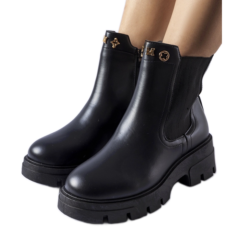 Svarta isolerade dekorativa Federica stövlar