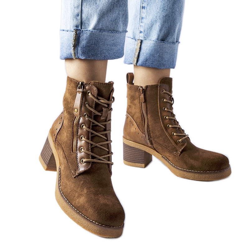 Graziella ankelboots i brun ekomocka