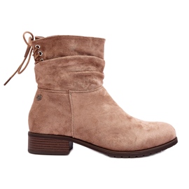 Evento Platta stövlar i varma mocka för kvinnor, beige