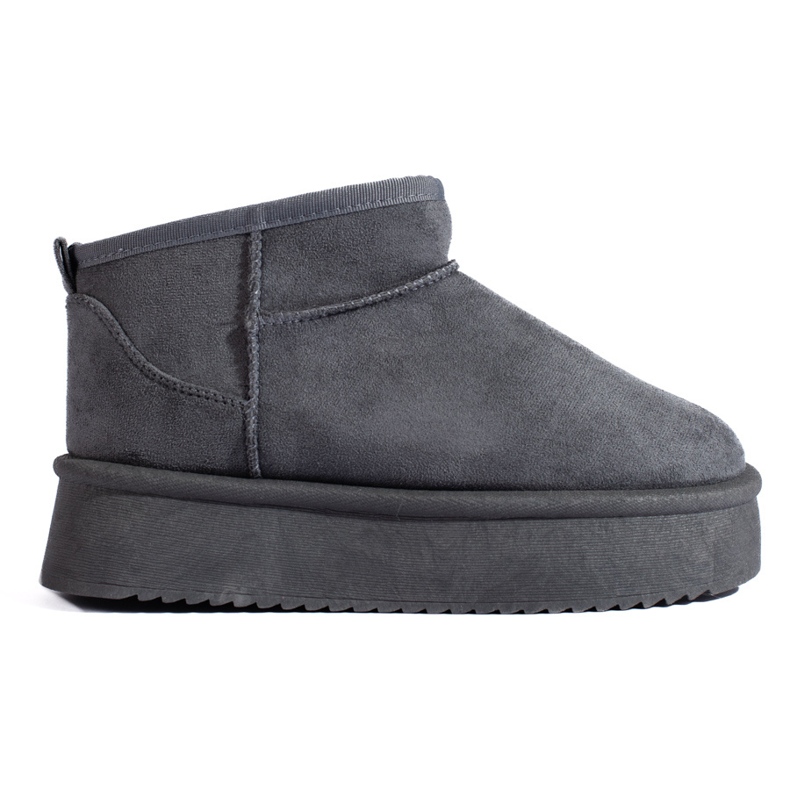 Shelovet grå låga snöstövlar för kvinnor