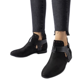 Svarta genombrutna, lågskurna ankelboots från Lungodora