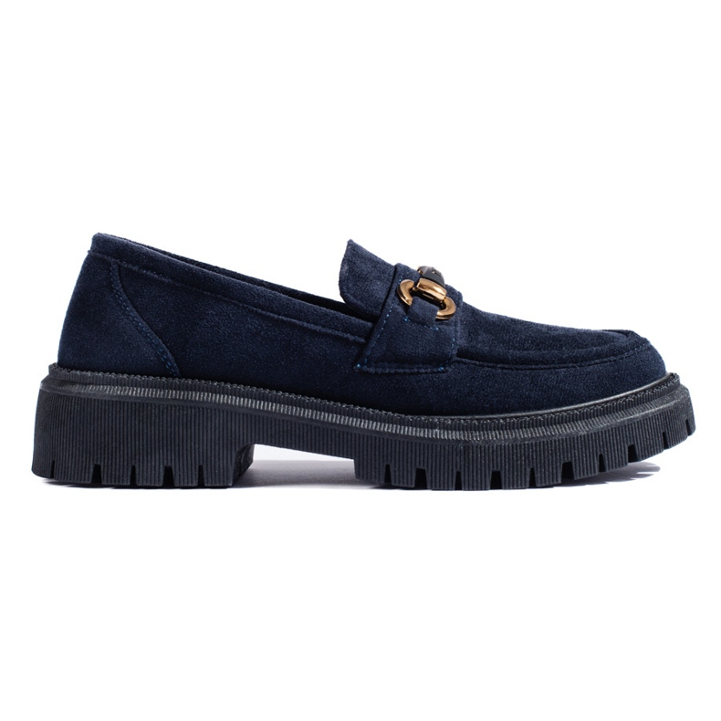 Shelovet mockasiner i marinblå mocka för kvinnor