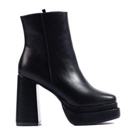 Shelovet svarta högklackade ankelboots