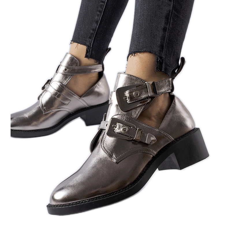 Mörk metallic, högskurna ankelboots från Ritaldi silver-