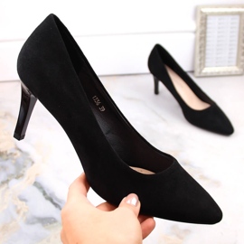 Svarta mocka pumps stiletter Sergio Leone 1336