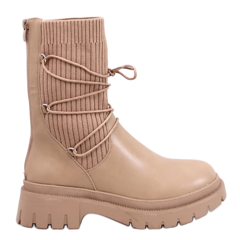 Willet Khaki sock ankelboots beige