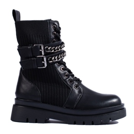 SHELOVET Svarta dambaggies med spännen