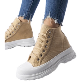 Mörkbeige high-top sneakers från Villaggio