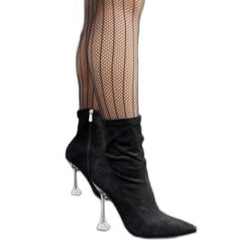 Ferguson svarta ankelboots med dekorativ klack