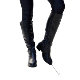 Svarta Castelvetro lågklackade stövlar