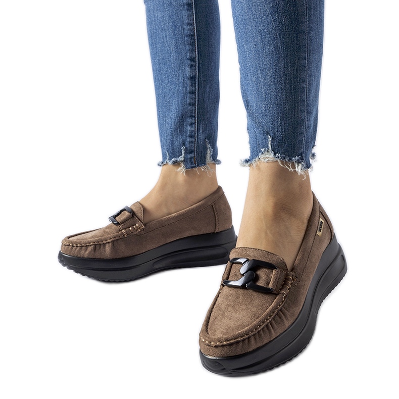 Kilmockasiner i brun ekomocka