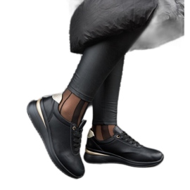 Svarta wedge sneakers i läder från Federico