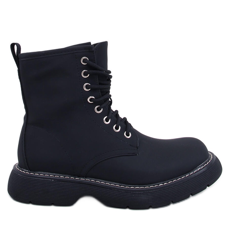 Peddy Black ankelboots med snörning svart