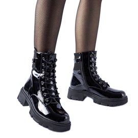 Svart patent, lätt isolerade Cunha stövlar