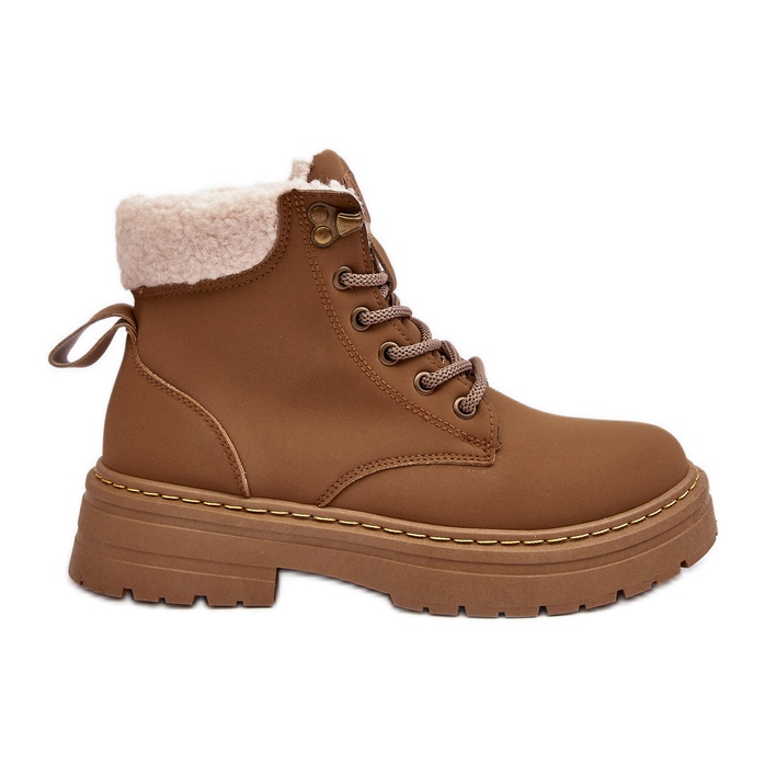 Skinnstövlar för kvinnor med fårskinn Brun Lynnvia