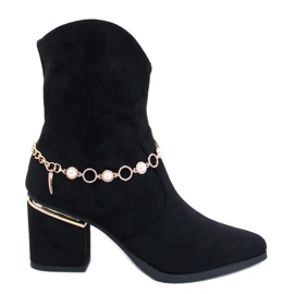 Bralin Black högklackade stövletter med kedja svart