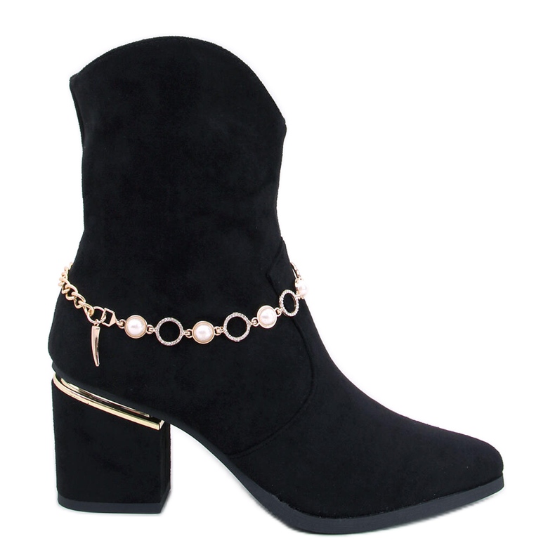 Bralin Black högklackade stövletter med kedja svart