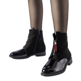 Svart isolerad patent Belvedere ankelboots