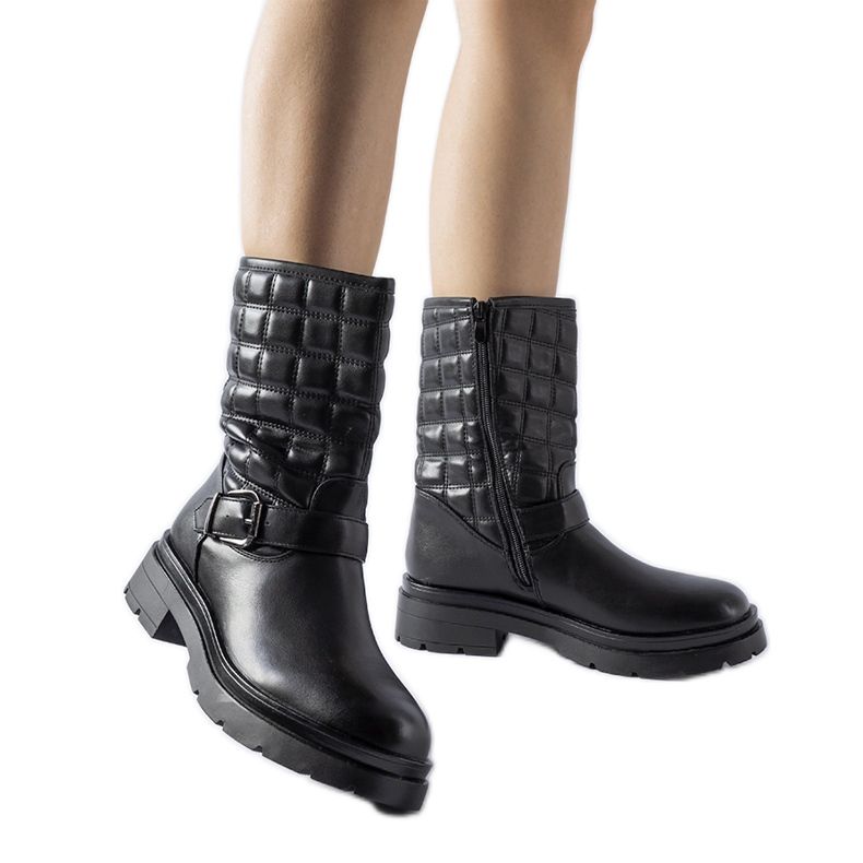 Bluffs svarta quiltade stövlar