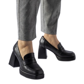 Black Reel högklackade pumps svart