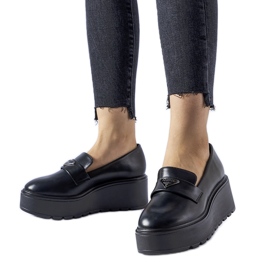 Svarta Monra plattform loafers