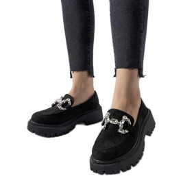 Svarta Crescenzo loafers med strass