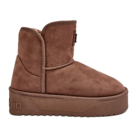 Vegan vattentät plattform snöstövlar D.Franklin DFSH371004 Mörkbeige