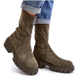 Gröna Divella Workers Slip-On Flat Boots