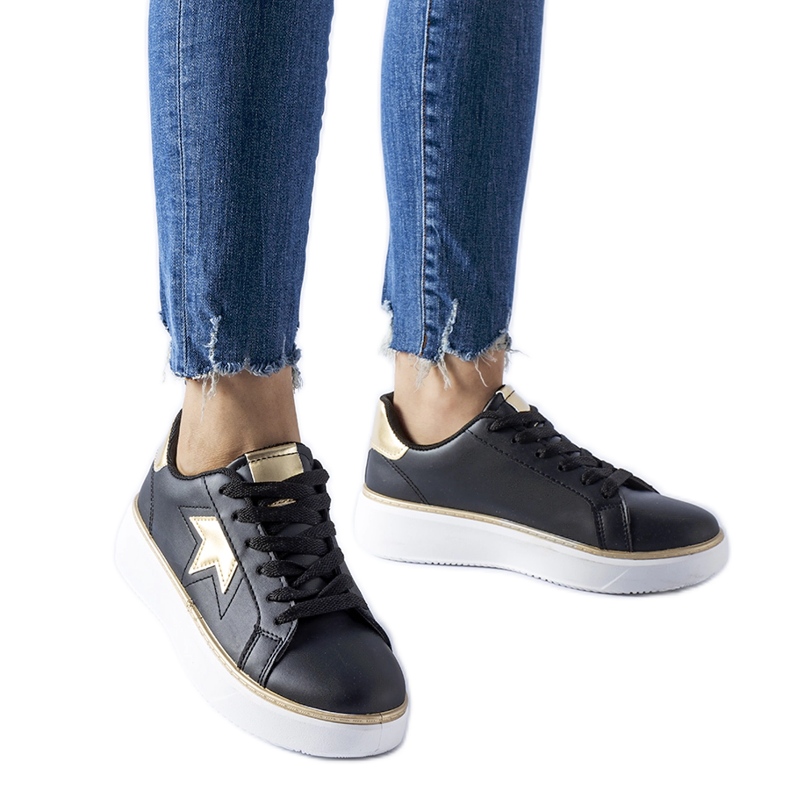 Svarta och guld Fraggle sport sneakers