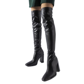 Svarta klassiska högklackade stövlar från Faubourg