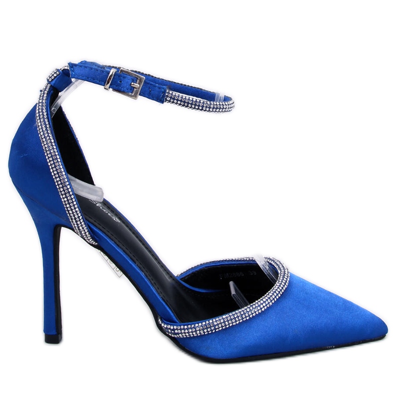 Högklackade pumps med cubic zirconia Conway Blue blå