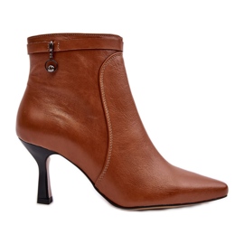 Ankelstövlar för damer i läder Maciejka 06301-29 Brun