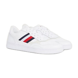 Tommy Hilfiger Court Cupsole Retro Lth Stripes M FM0FM04828YBS skor vit