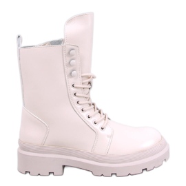 Kinchs Beige ankelboots med snörning och skydd