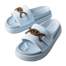 Frédérique blå plattformsflipflops