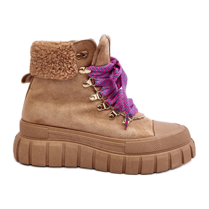 Bruna Ralotta-isolerade Trapper-stövlar på en tjock sula