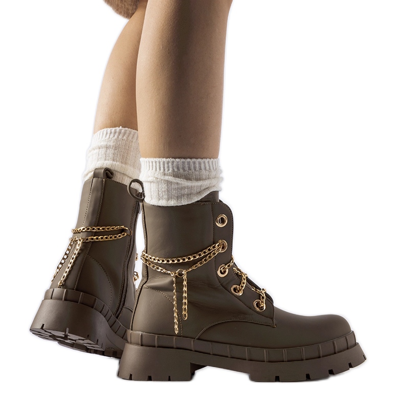 Bruna vandringskängor med Alcin-kedja