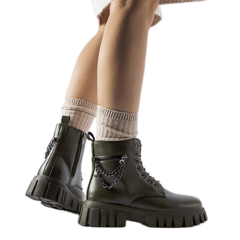 Mörkgröna Spadafore ankelboots med ficka