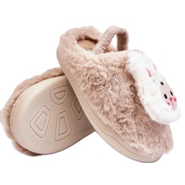 Furry Bunny Tofflor för barn Beige Dicera