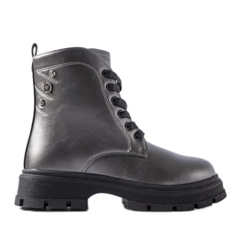 Grafitisolerade flickstövlar från Basara grå