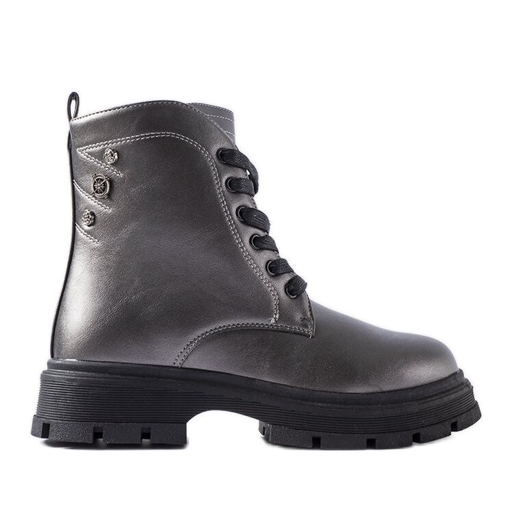 Grafitisolerade flickstövlar från Basara grå