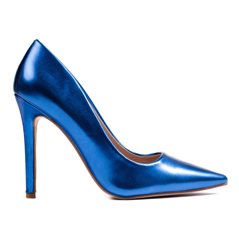 Metallic blå Shelovet pumps