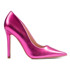 Metallic rosa Shelovet stilettpumps