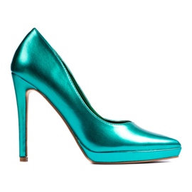 Metallic gröna Shelovet stilettpumps