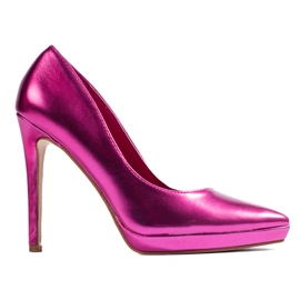Shelovet fuchsia metallic högklackade pumps purpur