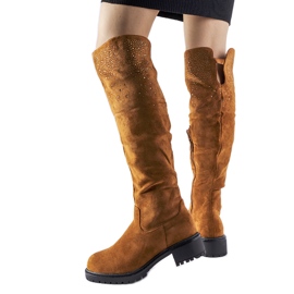 Bruna långa stövlar med strass från Colleen