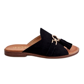 Lewski Shoes Damtofflor Leewski Skor i mocka 3226 Svart