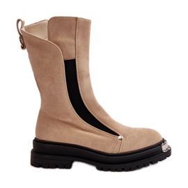 Mocka Isolerade Flat Boots Beige Palimra