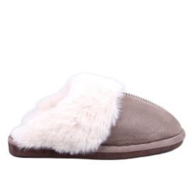 Otteys Mocca damtofflor med päls brun